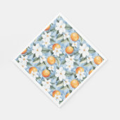 Blue White Sicilian Summer Floral Oranges Wedding Servet (Hoek)