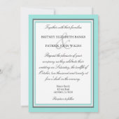 Blue White Silver Lace Wedding Invitations Kaart (Achterkant)