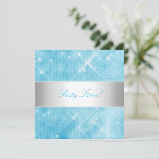 Blue White Silver Lights Kaart (Staand voorkant)