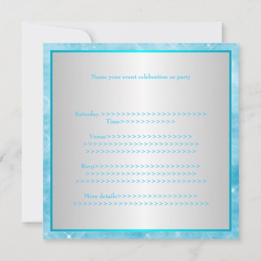 Blue White Silver Lights Kaart (Achterkant)