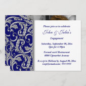 Blue White Silver verloving Day CUSTOM Kaart (Voorkant / Achterkant)