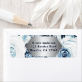 Blue White Silver Winter Wedding Rozen Etiket (Insitu)