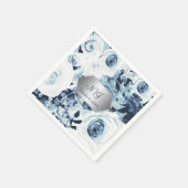 Blue White Silver Winter Wedding  Rozen Servet (Hoek)