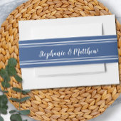 Blue White Simple Chic Elegant Minimalist Weddensc Uitnodigingen Wikkel