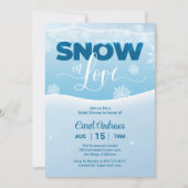 Blue & White Snow in Love Winter Vrijgezellenfeest Kaart (Voorkant)