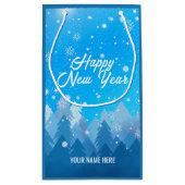 Blue White Snow Peaceful Forest Kerstmis New Sma Klein Cadeauzakje (Achterkant)