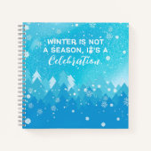 Blue White Snow Peaceful Forest Winter Quote Notitieboek (Voorkant)