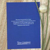 Blue, White Snowflake Business Holiday Card Kaart