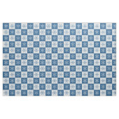 Blue White Snowflake Checkerpatroon Stof (Fat Quarter)