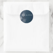 Blue & White Snowflake Kerst sticker (Tas)
