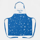 Blue White Snowflake Pattern Kerstmis Schort (Voorkant)