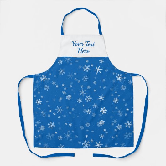 Blue White Snowflake Pattern Kerstmis Schort (Voorkant)