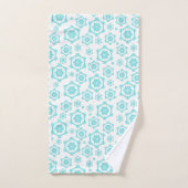 Blue White Snowflake Pattern Winter Holiday Bad Handdoek (Handdoek)