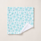 Blue White Snowflake Pattern Winter Holiday Bad Handdoek (Wasdoekje)