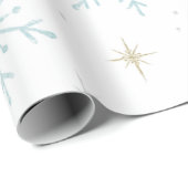 Blue & White Snowflake Sparkle Wrapping Paper  Cadeaupapier (Rol Hoek)