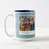 Blue & White Snowflake Two-Tone Coffee Mok (Links)