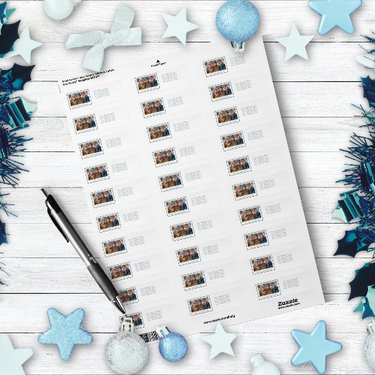 Blue & White Snowflake Vakantie Retourlabels Etiket