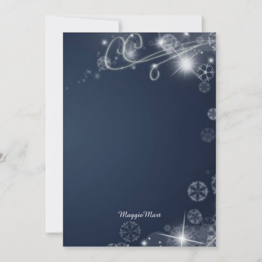 Blue White Snowflake Winter Rehearsal Dinner Kaart (Achterkant)