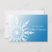 Blue White Snowflake Winter Weddenschap Kaart (Voorkant)