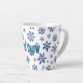 Blue White Snowflakes Christmas Latte Mok (Rechterhoek)
