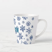 Blue White Snowflakes Christmas Latte Mok (Rechts)
