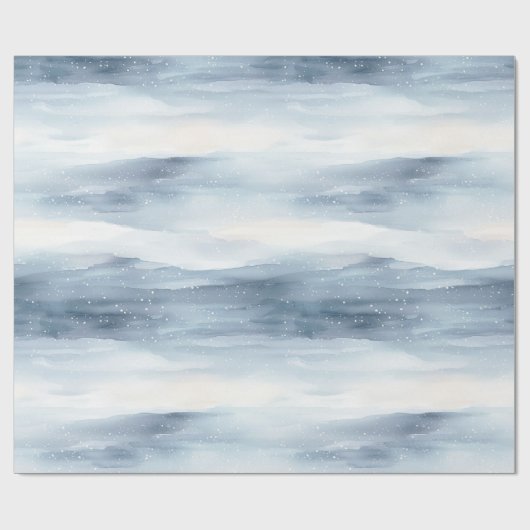 Blue White Snowflakes kerst Cadeaupapier (Vlak)