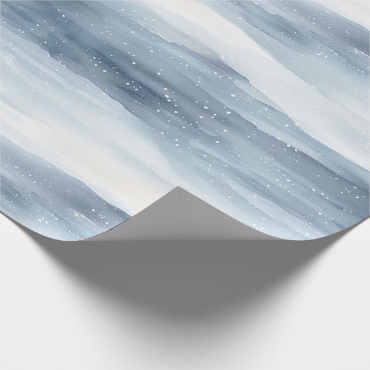 Blue White Snowflakes kerst Cadeaupapier (Hoek)