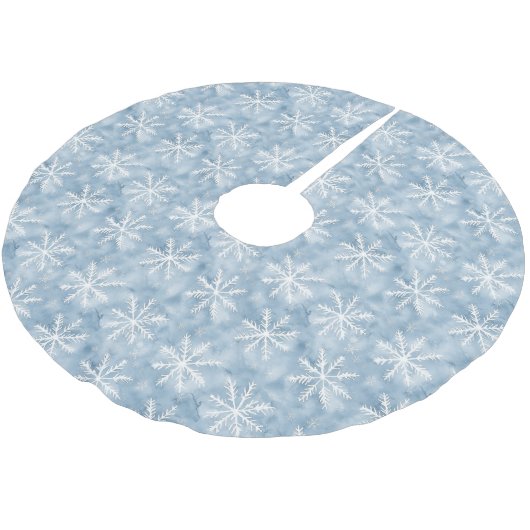 Blue White Snowflakes kerst Kerstboom Rok (Gekanteld)