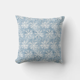 Blue White Snowflakes kerst Kussen