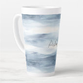 Blue White Snowflakes kerst Latte Mok (Linkerhoek)