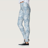 Blue White Snowflakes kerst Leggings (Links)
