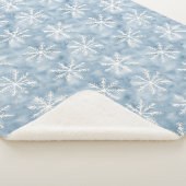Blue White Snowflakes kerst Sherpa Deken (3/4)