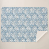 Blue White Snowflakes kerst Sherpa Deken (Voorkant (horizontaal))