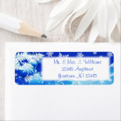 Blue White Snowflakes Return Address Label (Insitu)