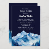 Blue White Snowy Mountains Vrijgezellenfeest Kaart (Voorkant / Achterkant)