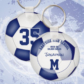 blue white soccer team personalized sports gifts sleutelhanger