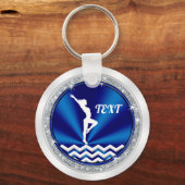 Blue White Specialized Gymnastics Gifts for Girls Sleutelhanger (Achterkant)