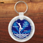 Blue White Specialized Gymnastics Gifts for Girls Sleutelhanger (Voorkant)