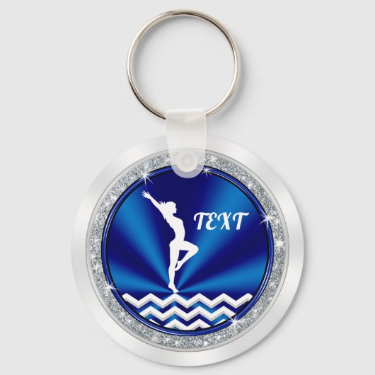 Blue White Specialized Gymnastics Gifts for Girls Sleutelhanger (Achterkant)