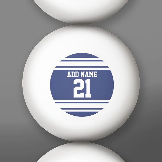 Blue White Sports Jersey Custom Name Number Pingpongbal