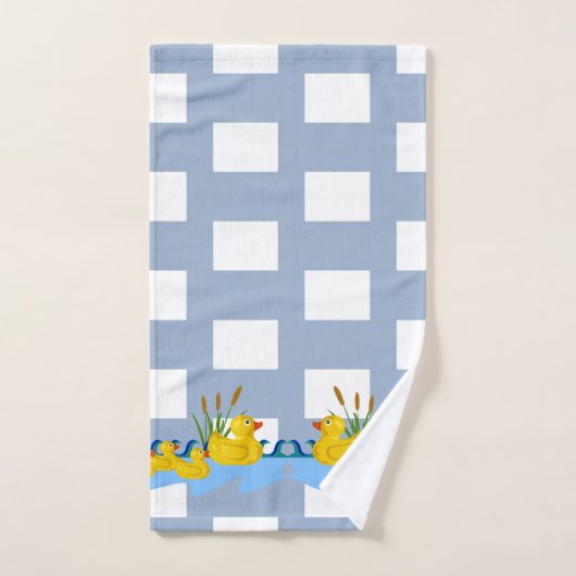 Blue & White Square Bathroom Towel Sets Ducks Bad Handdoek (Handdoek)
