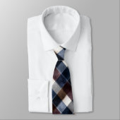 Blue White Squares Stropdas (Gebonden)