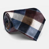 Blue White Squares Stropdas (Opgerold)