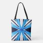 Blue White Starburst kerstster Snowflake Gift Tote Bag (Achterkant)