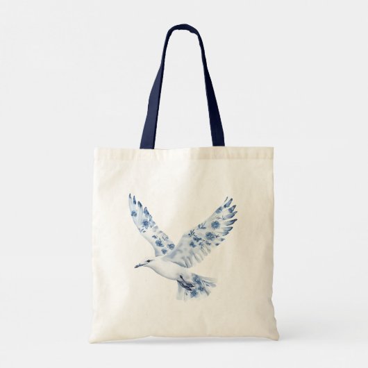 Blue White Starfish Beach Tote Bag (Achterkant)