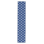 Blue White Stars Patriottic Decor Wide Table Runne Medium Tafelloper (Voorkant)