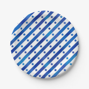 Blue White Stars Stripes America USA Patriotic Papieren Bordje
