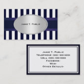 Blue White Stripe Blue Ribbon, Gold Framed Label P (Voorkant / Achterkant)