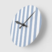 Blue & White Stripe Clock Ronde Klok (Hoek)