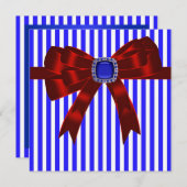 Blue White Stripe Company Picknick BBQ Kaart (Voorkant / Achterkant)